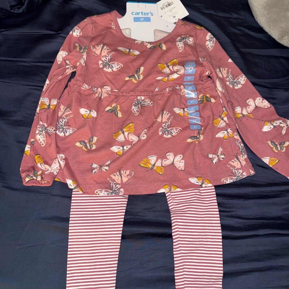 Carter's Pink Butterfly Matching Set